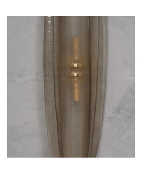Murano Art Glass and Brass Smoked Color Mid-Century Wall Light, 1980