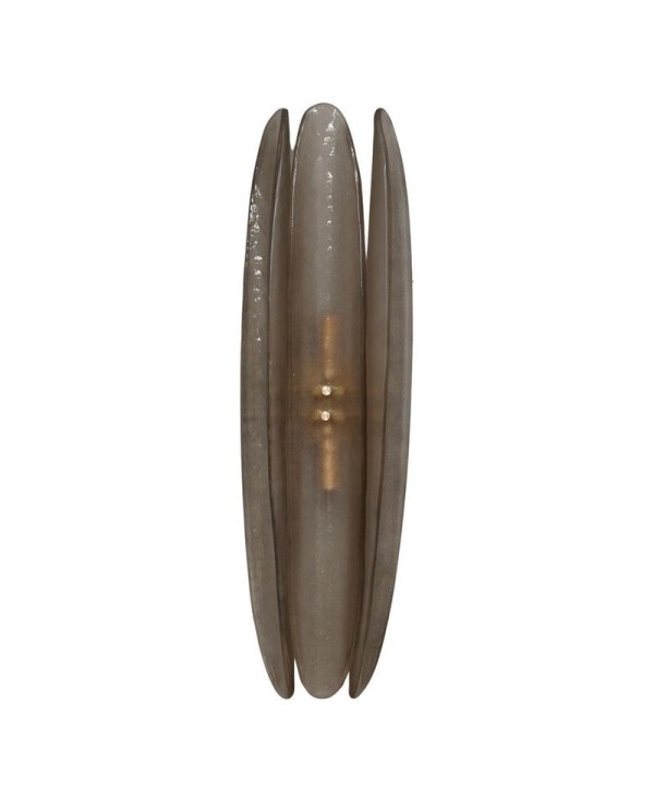 Murano Art Glass and Brass Smoked Color Mid-Century Wall Light, 1980 Murano Art Glass and Brass Smoked Color Mid-Century Wall Light, 1980