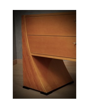 MidCentury Cherry Wood and Brass Italian Commode, 1950
