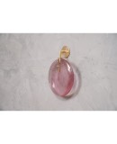 Murano Round Pink Glass and Brass Modern Wall Light.