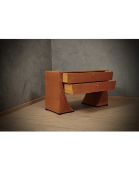 MidCentury Cherry Wood and Brass Italian Commode, 1950