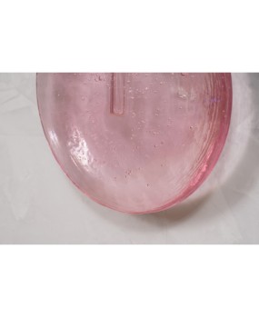 Murano Round Pink Glass and Brass Modern Wall Light.