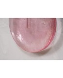 Murano Round Pink Glass and Brass Modern Wall Light.