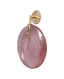 AP 112 Applique rotonda in vetro rosa di Murano e Ottone AP 112 Applique rotonda in vetro rosa di Murano e Ottone