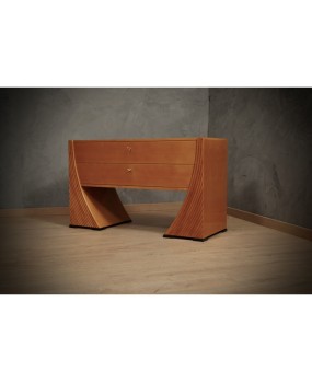 MidCentury Cherry Wood and Brass Italian Commode, 1950