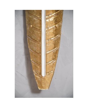 AP 111 Applique in vetro artistico di Murano oro e bianco, 1970