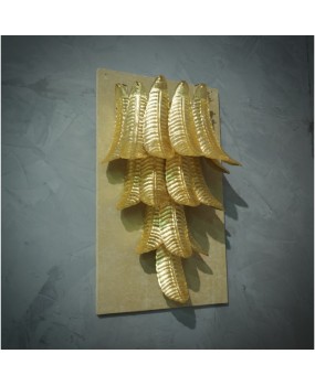 Murano Glass Midcentury Gold Leaf Wall Light, 1980