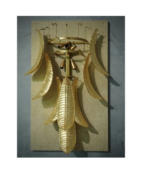 Murano Glass Midcentury Gold Leaf Wall Light, 1980