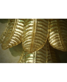 Murano Glass Midcentury Gold Leaf Wall Light, 1980