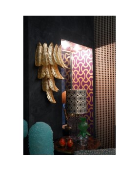 Murano Glass Midcentury Gold Leaf Wall Light, 1980
