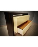 MidCentury Macassar and Goatskin Italian Chests of Drawers, 1980 MidCentury Macassar and Goatskin Italian Chests of Drawers, 1980