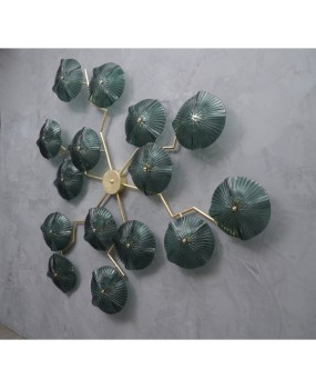 AP 102 Grande scultura di Murano in ottone e vetro color verde