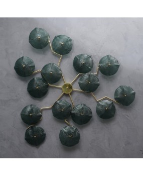 AP 102 Grande scultura di Murano in ottone e vetro color verde