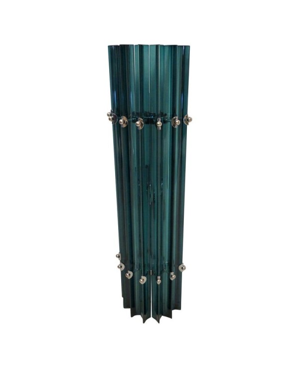 Murano Art Glass and Chrome Cobalt Blue Color Wall Light and Sconces