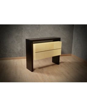 MidCentury Macassar and Goatskin Italian Chests of Drawers, 1980