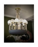 Murano Art Glass Brass and Ceramic Chandelier and Pendant, 1950
