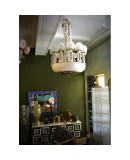 Murano Art Glass Brass and Ceramic Chandelier and Pendant, 1950