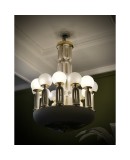 Murano Art Glass Brass and Ceramic Chandelier and Pendant, 1950