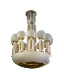 Murano Art Glass Brass and Ceramic Chandelier and Pendant, 1950