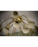 Sputnik Semi Spherical Brass Chandelier and Pendant, 1990 Sputnik Semi Spherical Brass Chandelier and Pendant, 1990