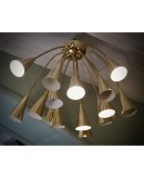 Sputnik Semi Spherical Brass Chandelier and Pendant, 1990 Sputnik Semi Spherical Brass Chandelier and Pendant, 1990