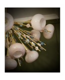 Murano Art Glass and Brass Pink Color Chandelier and Pendant, 1990 Murano Art Glass and Brass Pink Color Chandelier and Pendant, 1990
