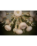 Murano Art Glass and Brass Pink Color Chandelier and Pendant, 1990 Murano Art Glass and Brass Pink Color Chandelier and Pendant, 1990