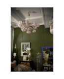 Murano Art Glass and Brass Pink Color Chandelier and Pendant, 1990 Murano Art Glass and Brass Pink Color Chandelier and Pendant, 1990