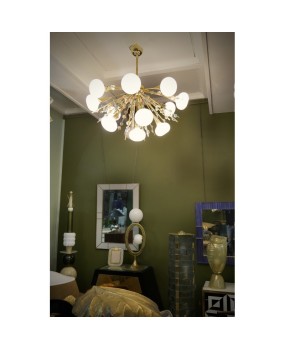 Murano Art Glass and Brass Pink Color Chandelier and Pendant, 1990
