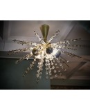 Murano Art Glass and Brass Transparent Color Chandelier and Pendant, 1990 Murano Art Glass and Brass Transparent Color Chandelier and Pendant, 1990