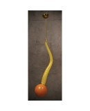 L 111 Lampadario lanterna in vetro giallo di Murano e ottone, anni ’60 L 111 Lampadario lanterna in vetro giallo di Murano e ottone, anni ’60