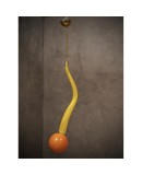 L 111 Lampadario lanterna in vetro giallo di Murano e ottone, anni ’60 L 111 Lampadario lanterna in vetro giallo di Murano e ottone, anni ’60