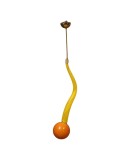 L 111 Lampadario lanterna in vetro giallo di Murano e ottone, anni ’60 L 111 Lampadario lanterna in vetro giallo di Murano e ottone, anni ’60