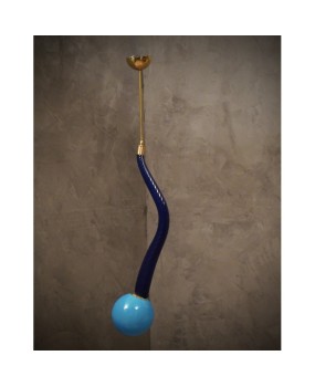 Murano Round Green Glass and Brass Lantern Chandelier and Pendant, 1960