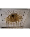 Murano Midcentury Sea Water Color Glass and Brass Chandelier, 1970