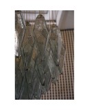 Murano Midcentury Sea Water Color Glass and Brass Chandelier, 1970