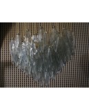Murano Midcentury Sea Water Color Glass and Brass Chandelier, 1970
