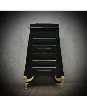 Midcentury Brass and Goatskin Chests of Deawer, 1950