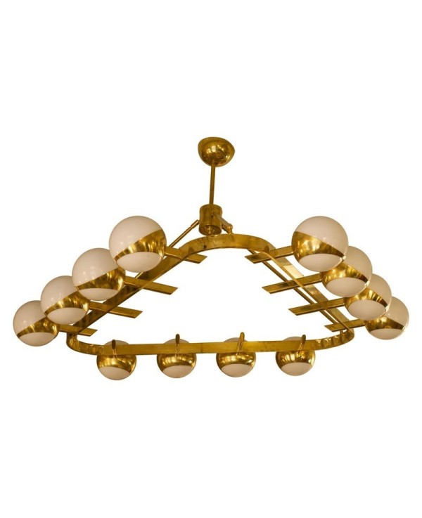 L 93 Grande lampadario dalla rara forma triangolare L 93 Grande lampadario dalla rara forma triangolare
