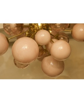 Murano Sputnik Pastel Pink Midcentury Chandelier, 1970