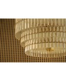 Murano Art Glass Transparent and Brass Chandelier, 1970 Murano Art Glass Transparent and Brass Chandelier, 1970