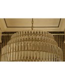 Murano Art Glass Transparent and Brass Chandelier, 1970 Murano Art Glass Transparent and Brass Chandelier, 1970