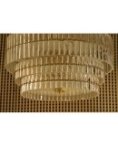 Murano Art Glass Transparent and Brass Chandelier, 1970 Murano Art Glass Transparent and Brass Chandelier, 1970