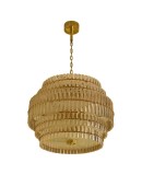 Murano Art Glass Transparent and Brass Chandelier, 1970 Murano Art Glass Transparent and Brass Chandelier, 1970