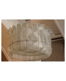 Superb chandelier / ceiling light of an amazing light green color a triumph of leaves