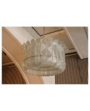 Superb chandelier / ceiling light of an amazing light green color a triumph of leaves