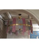 Murano Glass and Brass More Color Midcentury Italian Chandeliers, 1970 Murano Glass and Brass More Color Midcentury Italian Chandeliers, 1970