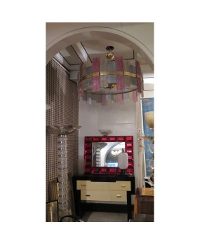 Murano Glass and Brass More Color Midcentury Italian Chandeliers, 1970