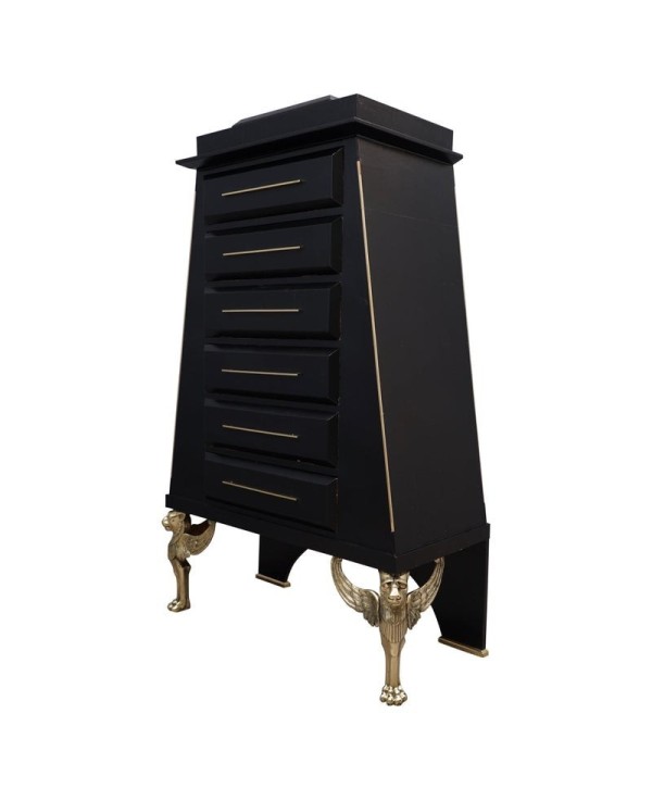 Midcentury Brass and Goatskin Chests of Deawer, 1950 Midcentury Brass and Goatskin Chests of Deawer, 1950