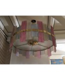 Murano Glass and Brass More Color Midcentury Italian Chandeliers, 1970 Murano Glass and Brass More Color Midcentury Italian Chandeliers, 1970